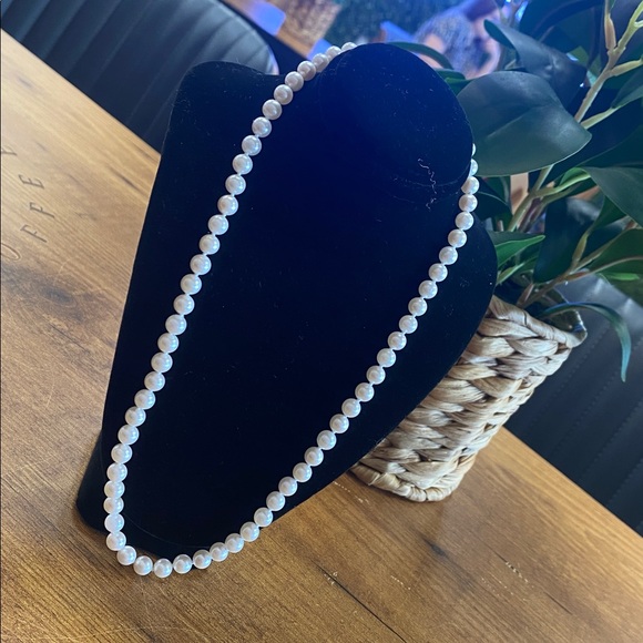 🤍💎🤍💦Vintage White Freshwater💦 Pearl Strand Necklace 14k Gold Fish Clasp - Picture 4 of 14